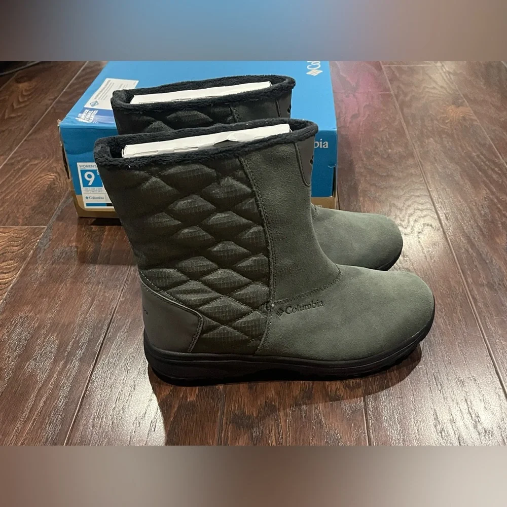 Columbia Ice Maiden Slip III Women Grey Waterproof Winter Boots Size 9.5 NEW